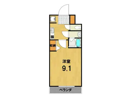 LA FITE KYOTO OIKE(1K/4階)の間取り写真