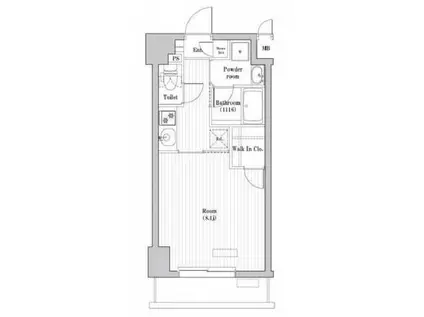 レジデンス北大塚(1K/8階)の間取り写真