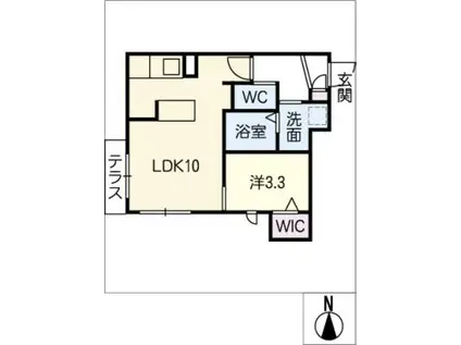 オークレール中村公園(1LDK/1階)の間取り写真