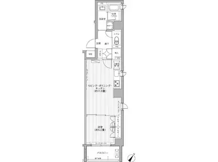 BAUHINIA AKASAKA バウヒニアアカサカ(1LDK/6階)の間取り写真