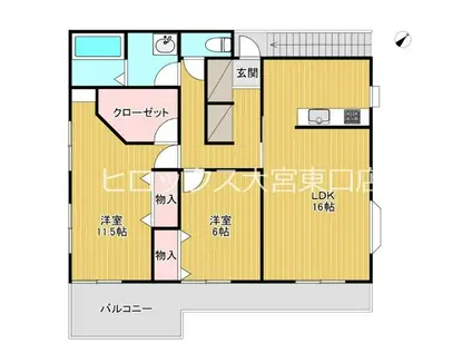 PLEASURE(2LDK/2階)の間取り写真