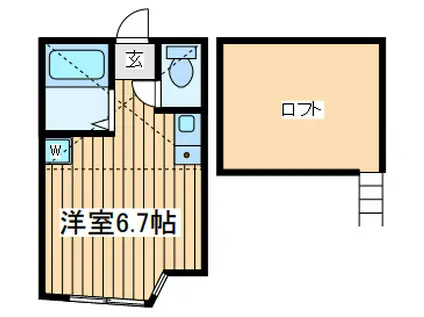 ユナイト西横浜ストラウド(ワンルーム/2階)の間取り写真