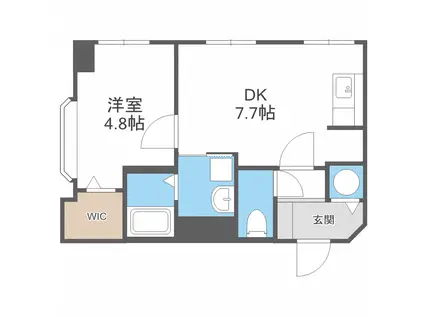 ノースポール北12条(1DK/5階)の間取り写真
