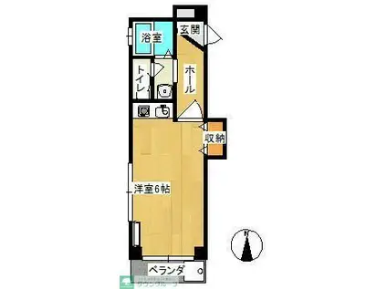 下里ビル(ワンルーム/3階)の間取り写真