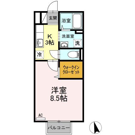 パストラルコンフォート(1K/2階)の間取り写真