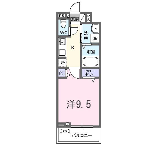 たばさはうすII(1K/3階)の間取り写真