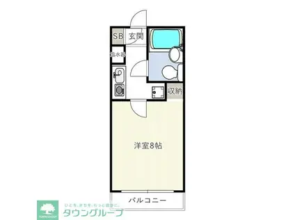 フローライト八王子堀之内(1K/3階)の間取り写真