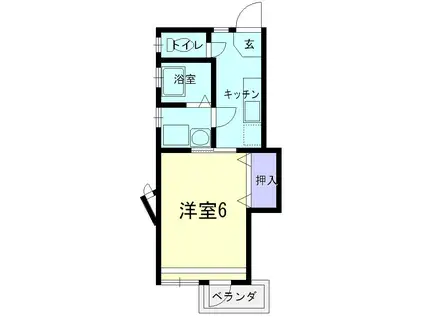 中村マンションI(1K/2階)の間取り写真