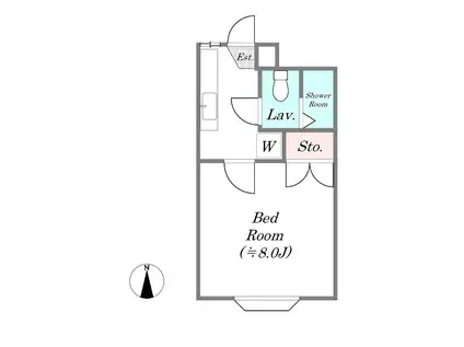 パームハイツ(1K/2階)の間取り写真