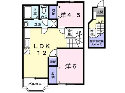 アフロディーテ(2LDK/2階)の間取り写真