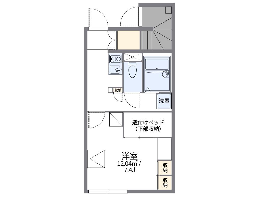 レオパレスSHIKOKU中央(1K/1階)の間取り写真