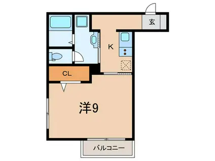 ペルスネージュ岡田(1K/2階)の間取り写真