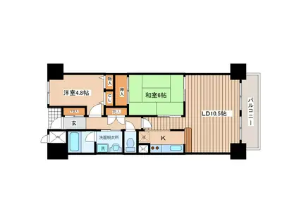 プライムアーバン堤通雨宮(2LDK/9階)の間取り写真