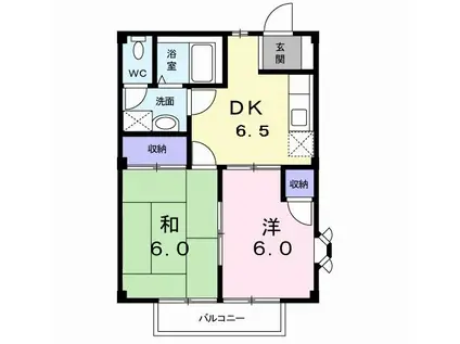 サンヒルズ(2DK/2階)の間取り写真