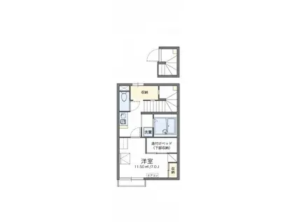 レオパレスクリスマスローズ(1K/2階)の間取り写真