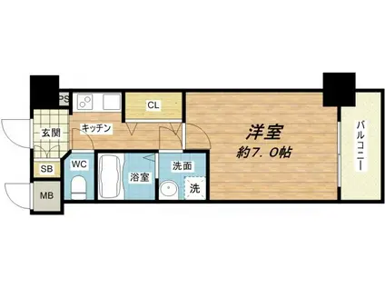 エイペックス内本町(1K/12階)の間取り写真