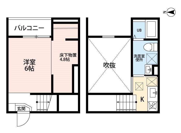 CLARTE 荒子I(1K/1階)の間取り写真