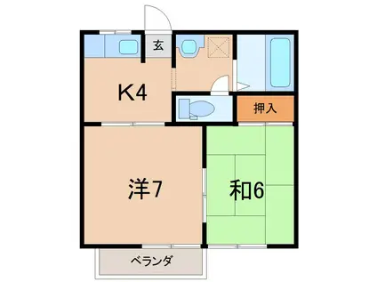 ピュアM・K(2K/1階)の間取り写真