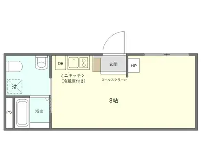 エンシス ウエノサクラギ(ワンルーム/1階)の間取り写真
