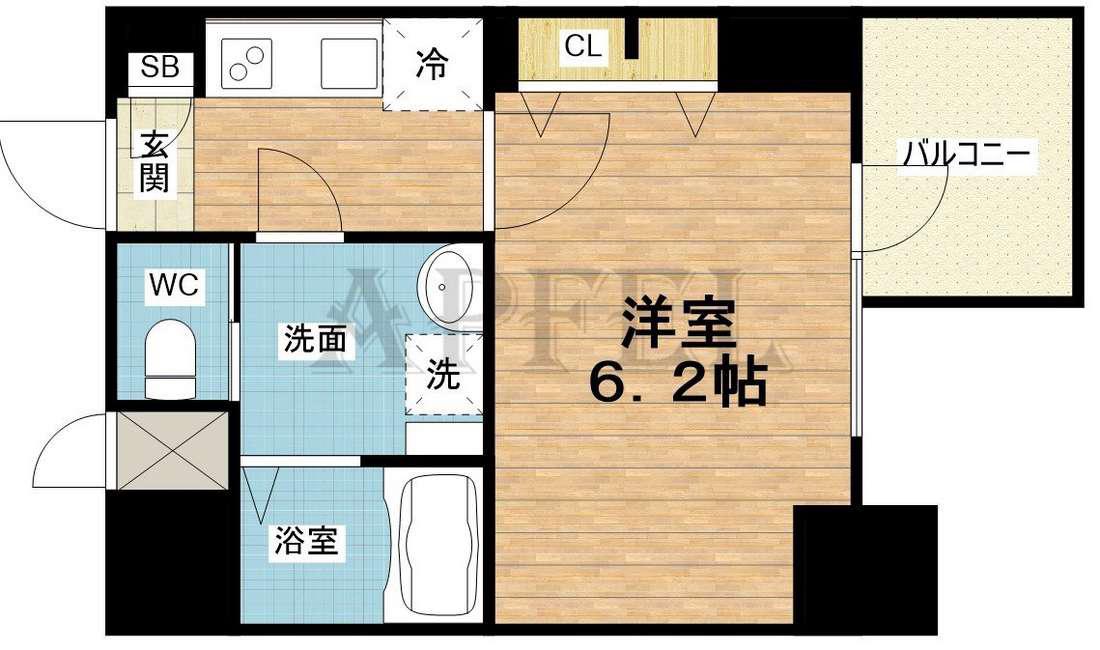 S-RESIDENCE新大阪RISH(1K/5階)の間取り写真