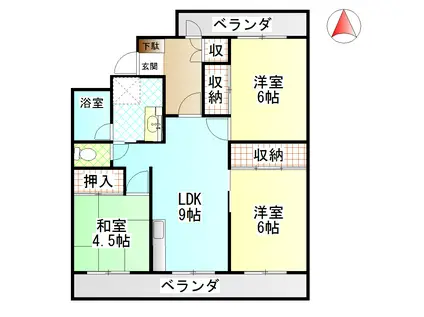 リュミエールB(3LDK/2階)の間取り写真