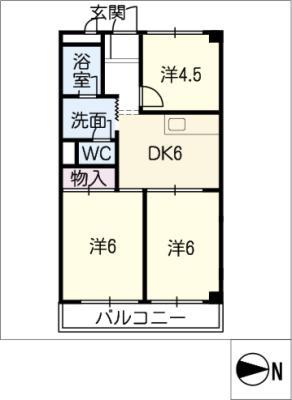 グランドスクエア94(3DK/2階)の間取り写真