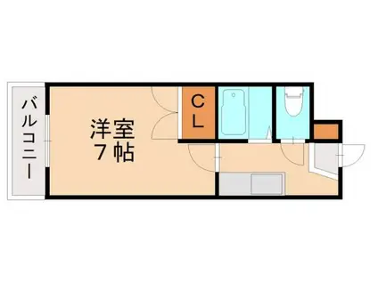 ローズハウスII(1K/3階)の間取り写真