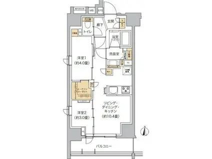 リビオメゾン東池袋(2LDK/3階)の間取り写真