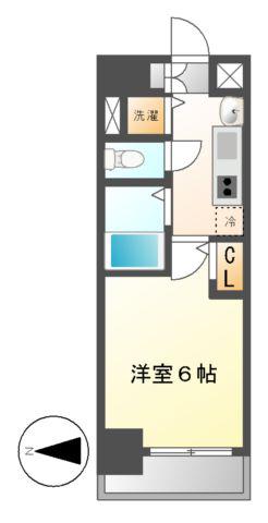 プレサンスSAKAEリバースタイル(1K/5階)の間取り写真