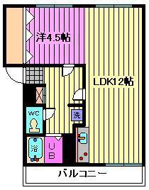 サンエイビル(1LDK/2階)の間取り写真