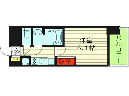 プレサンス玉造駅前(1K/6階)の間取り写真