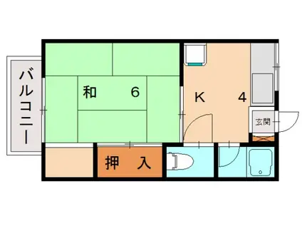 サンコーポ高辻(1K/1階)の間取り写真