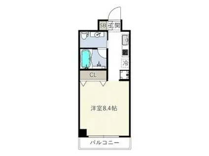 HERBE入船エルブイリフネ(1K/7階)の間取り写真