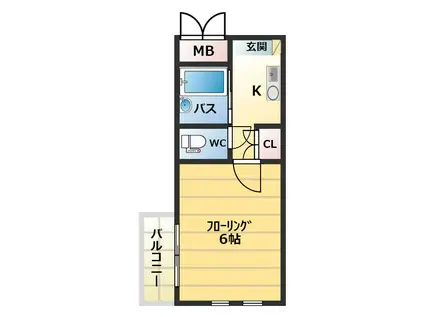 アルデオ呉(1K/1階)の間取り写真