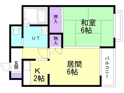 新町マンション(1DK/5階)の間取り写真