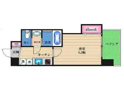 LUXE十三本町(1K/10階)の間取り写真