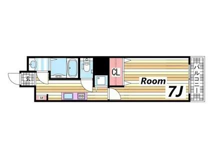 グランドタワー三宮(1K/10階)の間取り写真