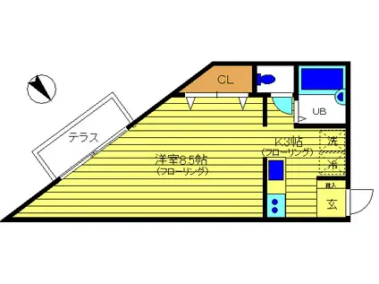 A-1315(1K/1階)の間取り写真