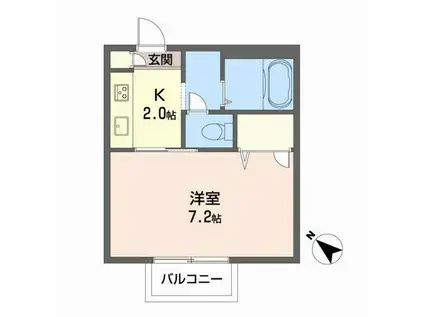 パークサイドスクエア A(1K/2階)の間取り写真