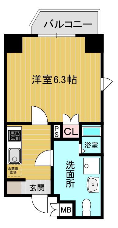ミヤビヒルズ大山駅前(1K/8階)の間取り写真