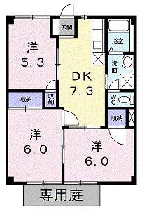 アーバンハウスII(3DK/1階)の間取り写真