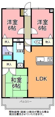 カドリール(3LDK/3階)の間取り写真