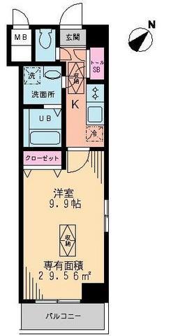 アートサイドヒルズ(1K/2階)の間取り写真