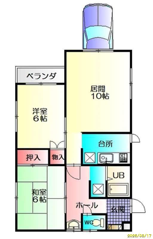 イースト北30条(2LDK/2階)の間取り写真