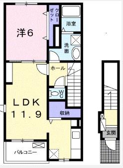 エレガンテ(1LDK/2階)の間取り写真