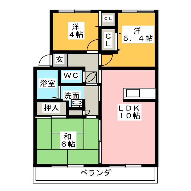 エータイマンション(3LDK/5階)の間取り写真