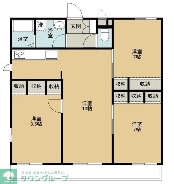 ヘリオス378小平栄町(3LDK/3階)の間取り写真