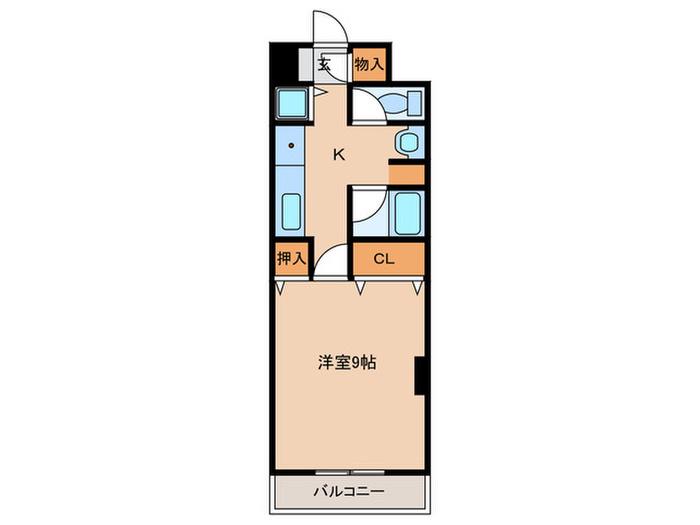 福間ステーションタワー(1K/2階)の間取り写真
