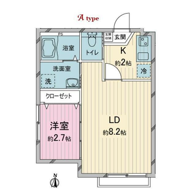 アート・フル本町TWO(1LDK/2階)の間取り写真