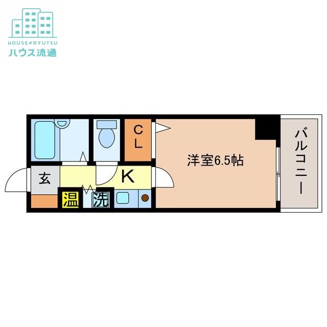 グランピアマンション長崎(1K/9階)の間取り写真